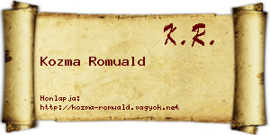 Kozma Romuald névjegykártya